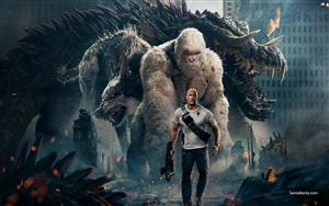 Poster of  action adventure `Rampage`, directed by Brad Peyton